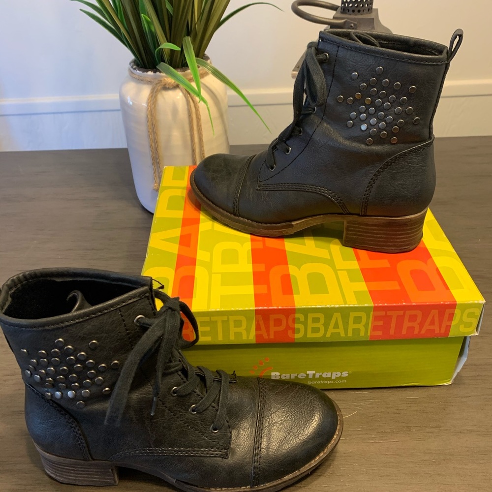 BareTraps Black Studded Boots -7 1/2 M